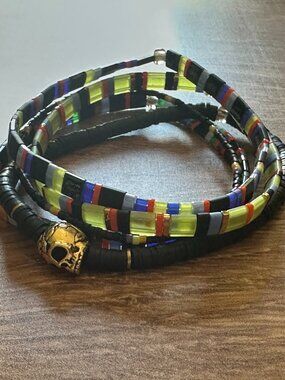 NEW Set of FIVE (5) Handmade Stretch Bracelets Halloween-Adult Size